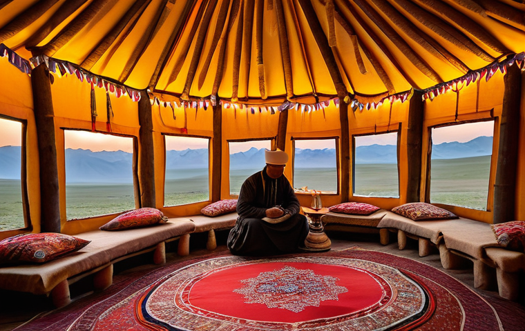 키르기스스탄 독립 역사 - Image Prompt 1: The Heart of a Nomadic Home**